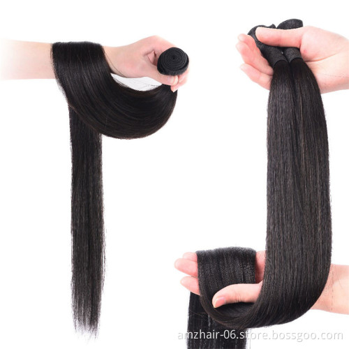 Long Straight Peruvian Virgin Human Hair Bundle Extensions Ready To Ship Cuticle Aligned Hair Weave Cheap Wholesale From China